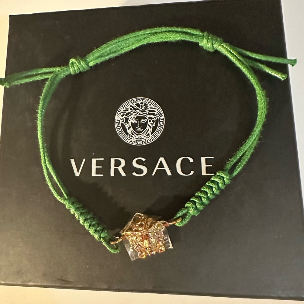 NWT Versace Green and Gold Medusa Bracelet